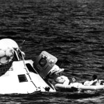 Apollo 7 Crew practice climbing out of the spacecraft