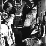 McDivitt & Schweickart practice in the LM simulator